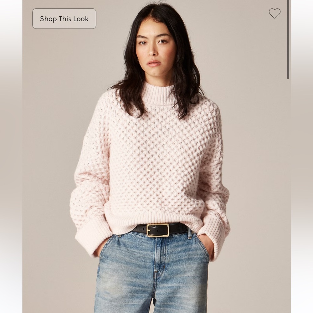 J.Crew Honeycomb mockneck sweater in wool blend